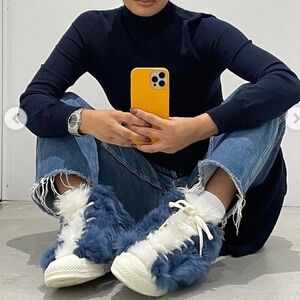 Converse x Ambush Chuck 70 Fuzzy High Navy‎ White
